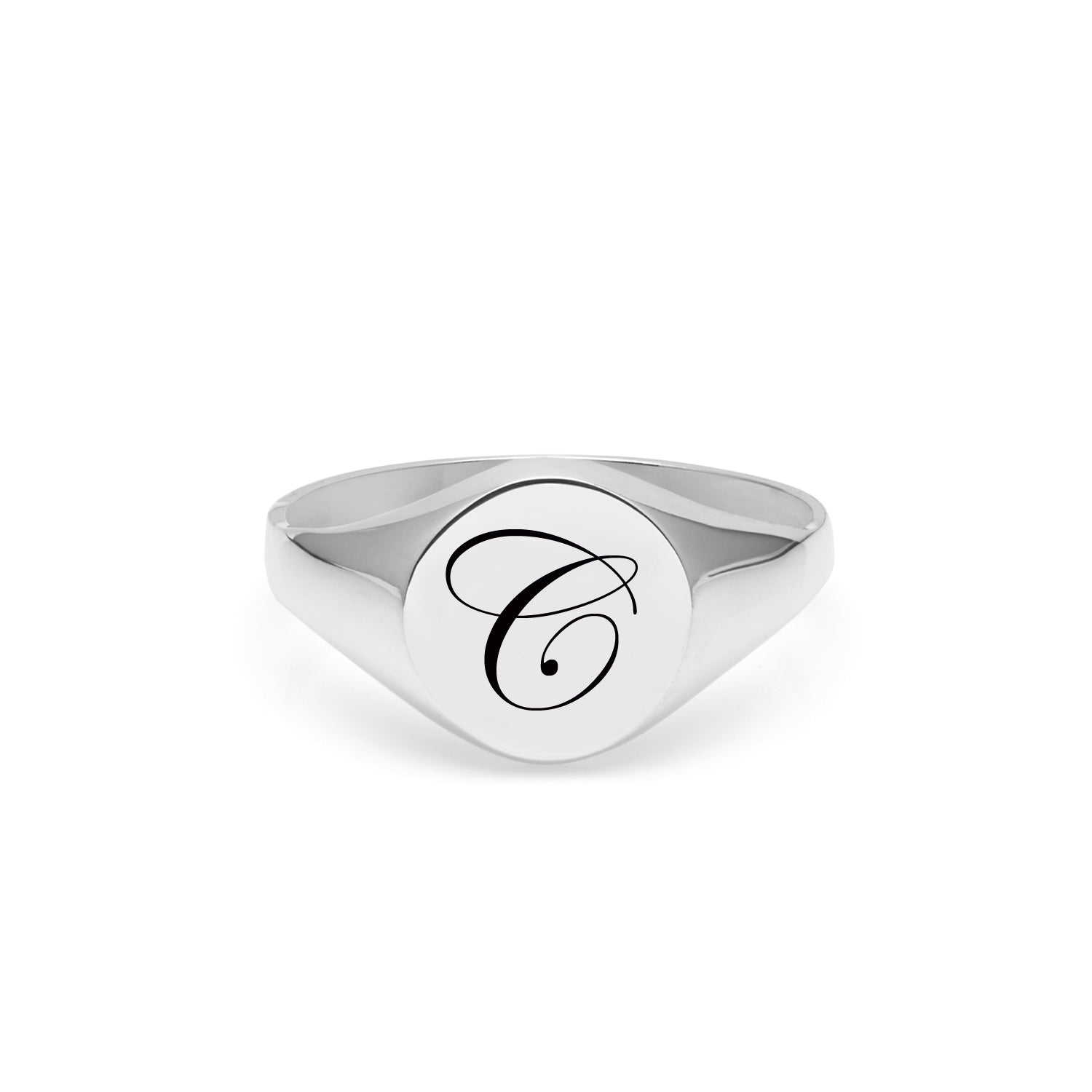 Silver Engraved Signet Rings