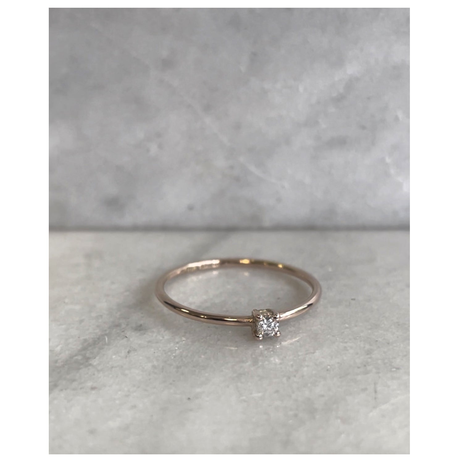 9k Rose Gold & Lab Grown Diamond Solitaire Ring