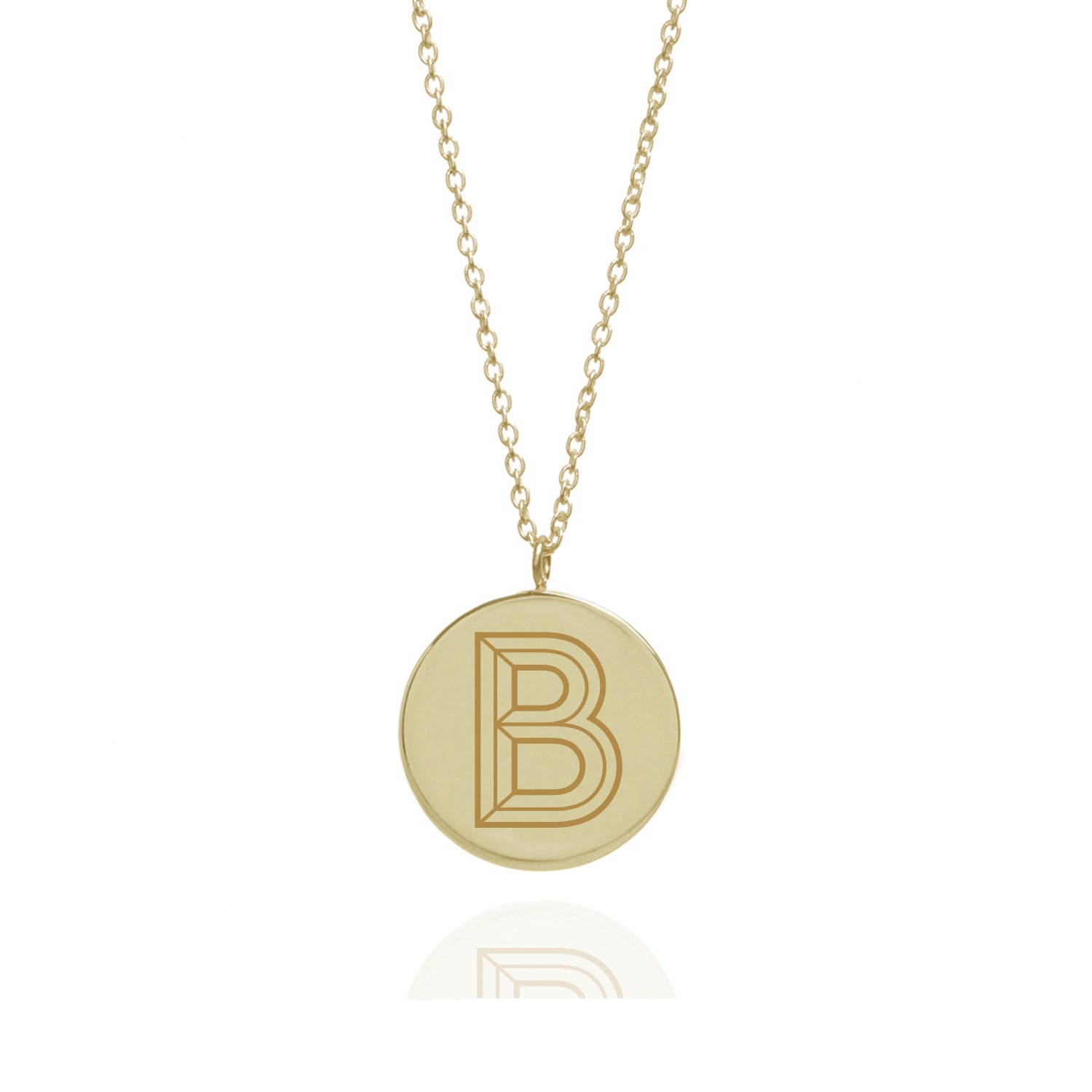 Facett Initial B Pendant - Gold