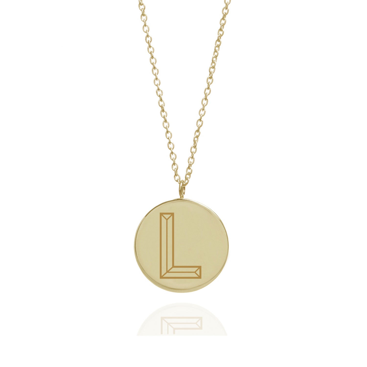 Facett Initial L Pendant - Gold