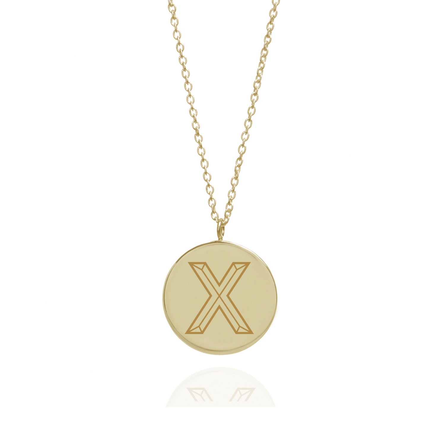 Facett Initial X Pendant - Gold
