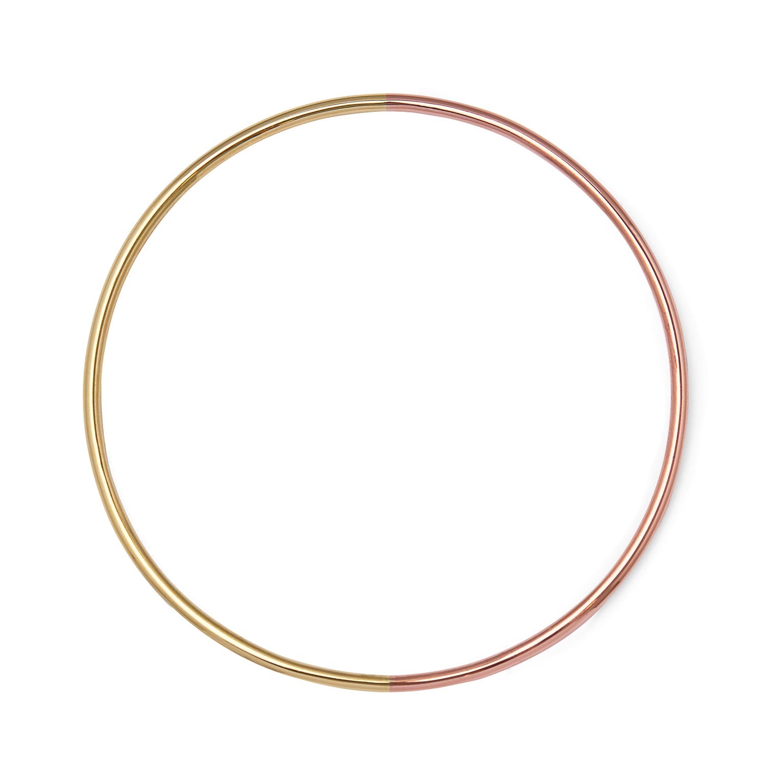 Two-Tone Bangle - 9k Rose & White Gold
