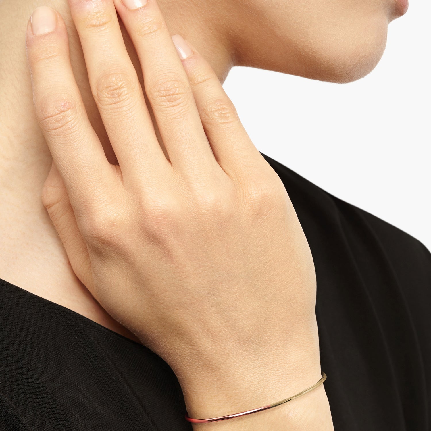Two-Tone Bangle - 9k Rose & White Gold