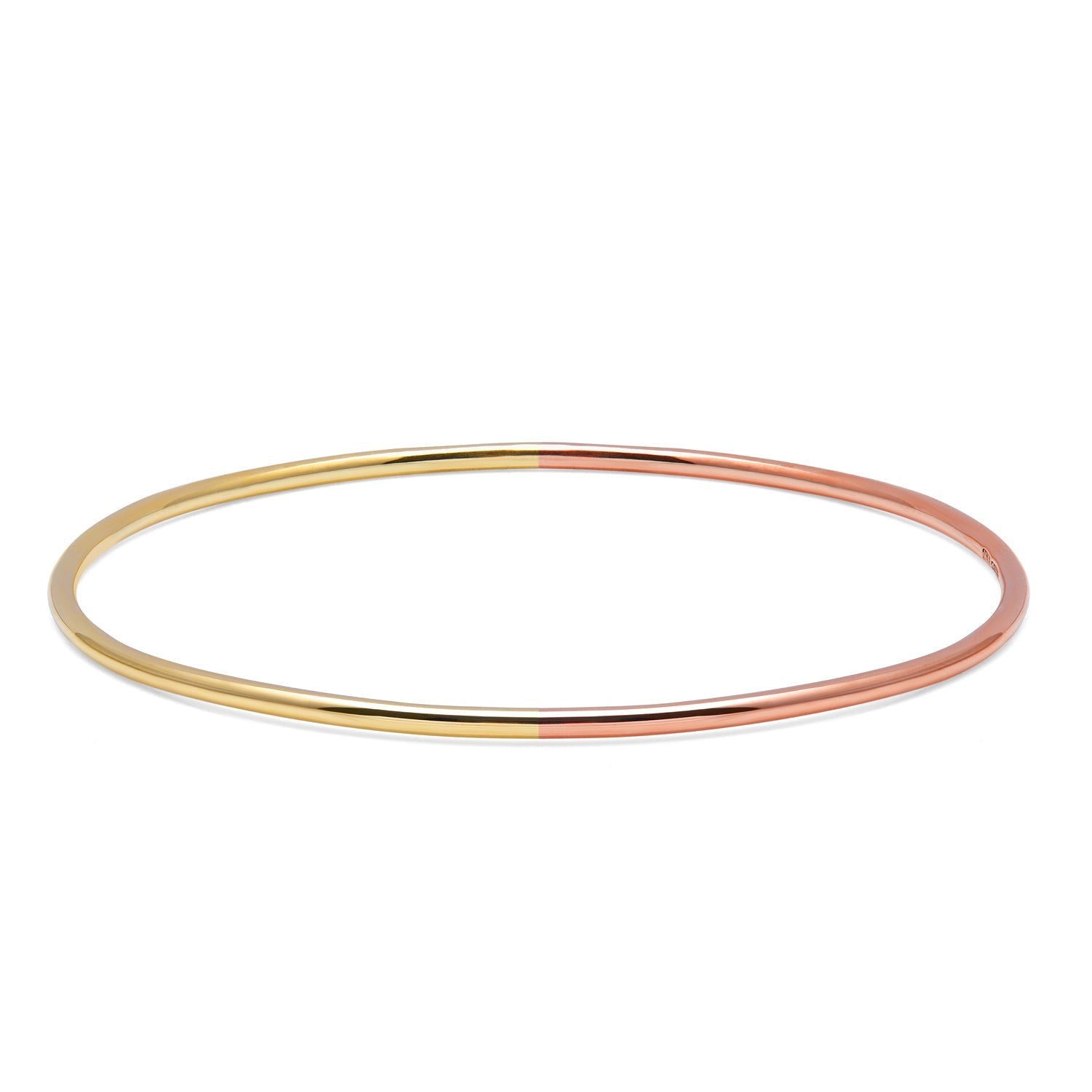 Two-Tone Bangle - 9k Rose & White Gold