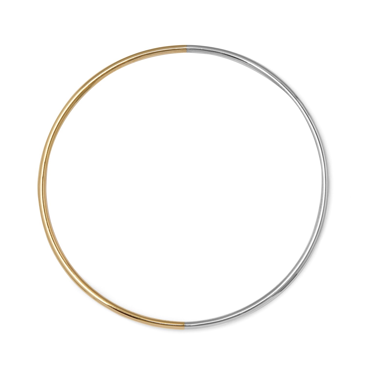 Two-Tone Bangle - 9k Yellow & White Gold