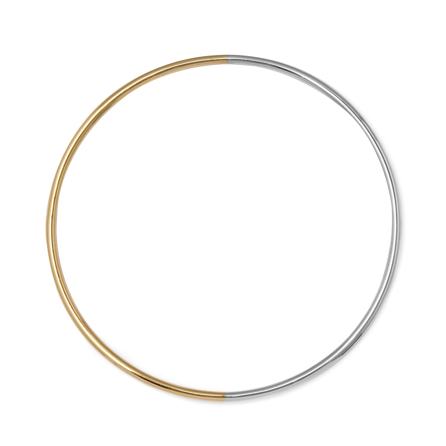 Two-Tone Bangle - 9k Rose & White Gold