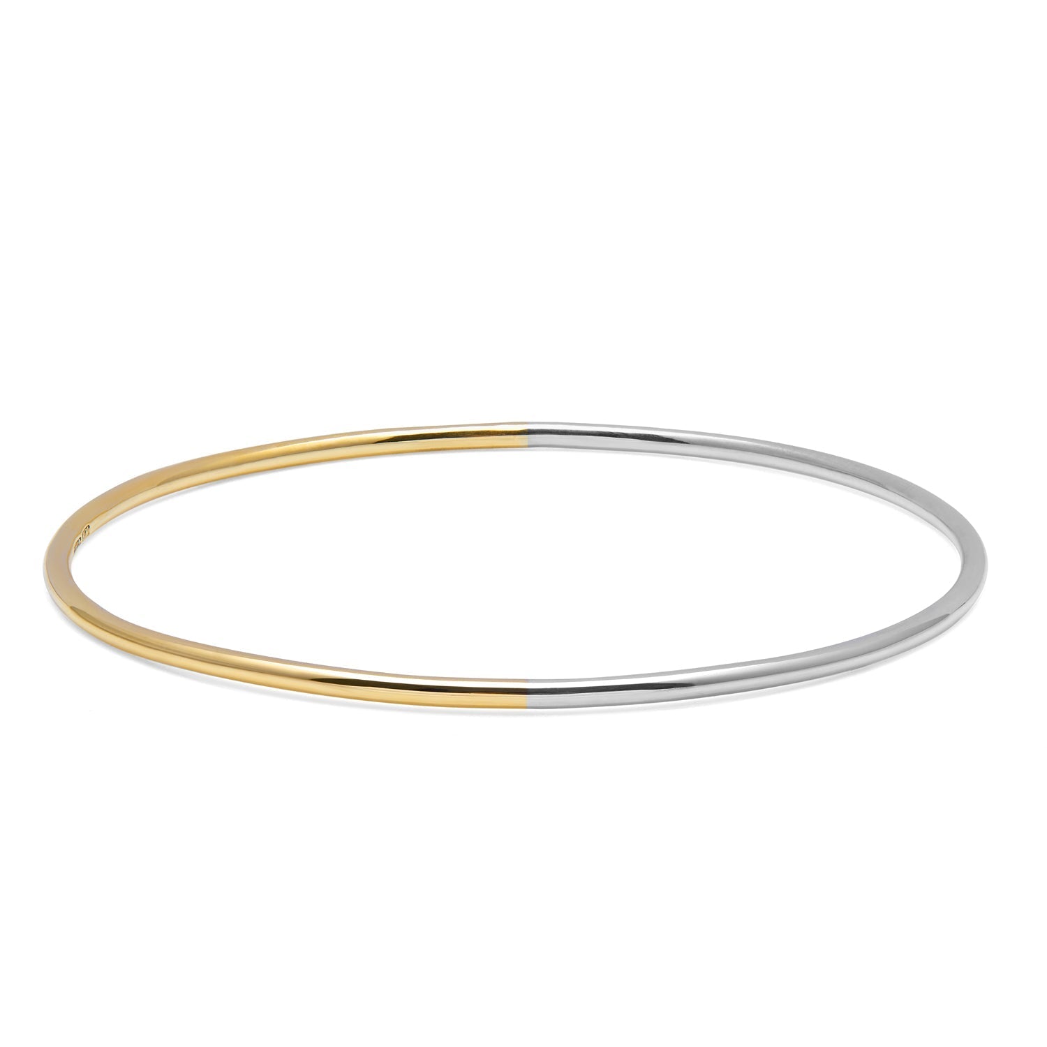Two-Tone Bangle - 9k Rose & White Gold