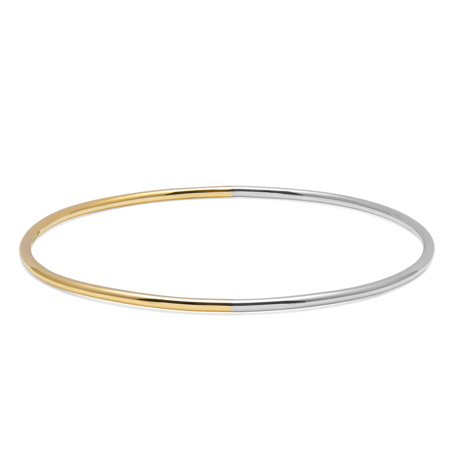 Two-Tone Bangle - 9k Yellow & White Gold