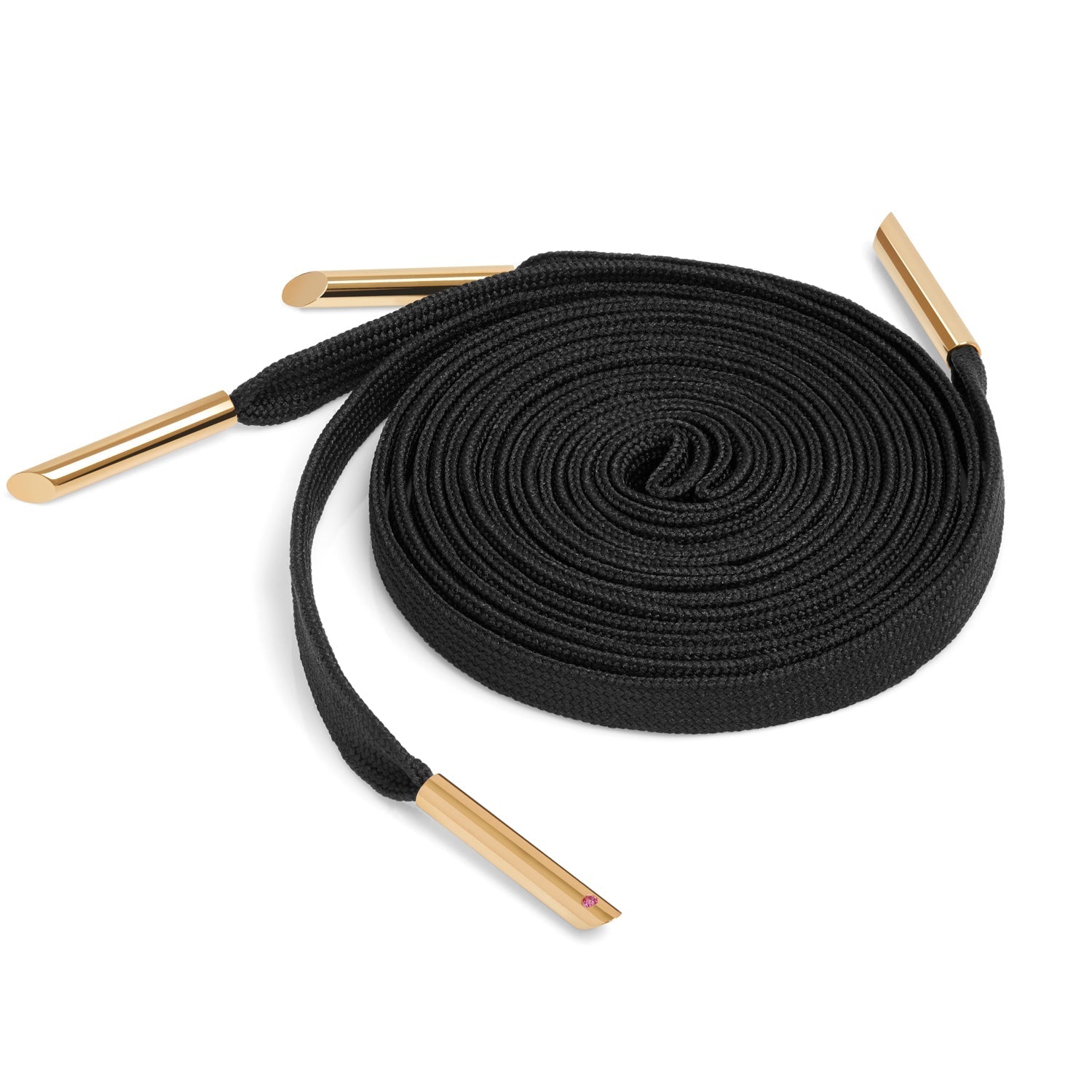 Classic Pink Sapphire Set 18k White Gold Aglets X Nylon Laces