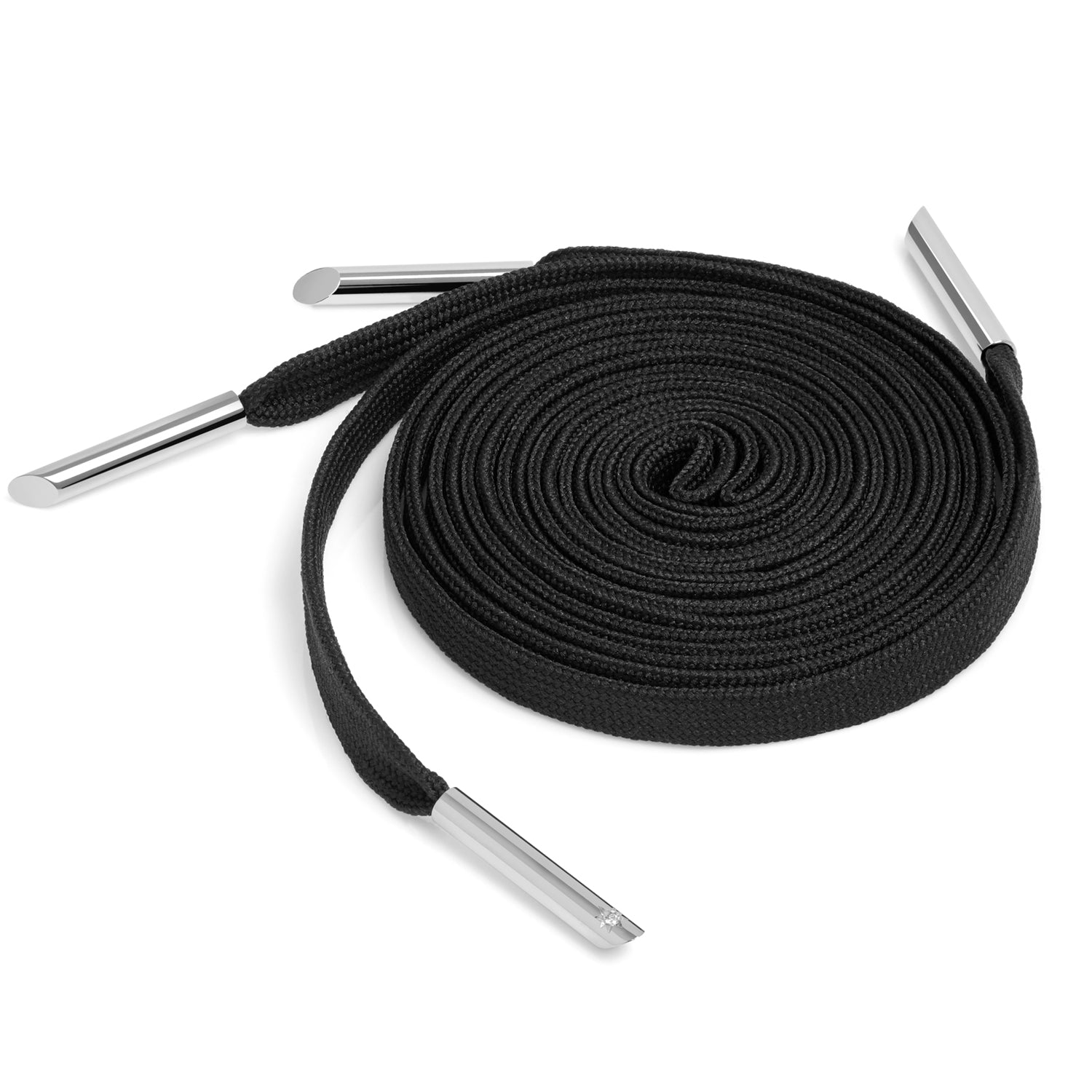 Star Diamond Set Sterling Silver Aglets X Nylon Laces