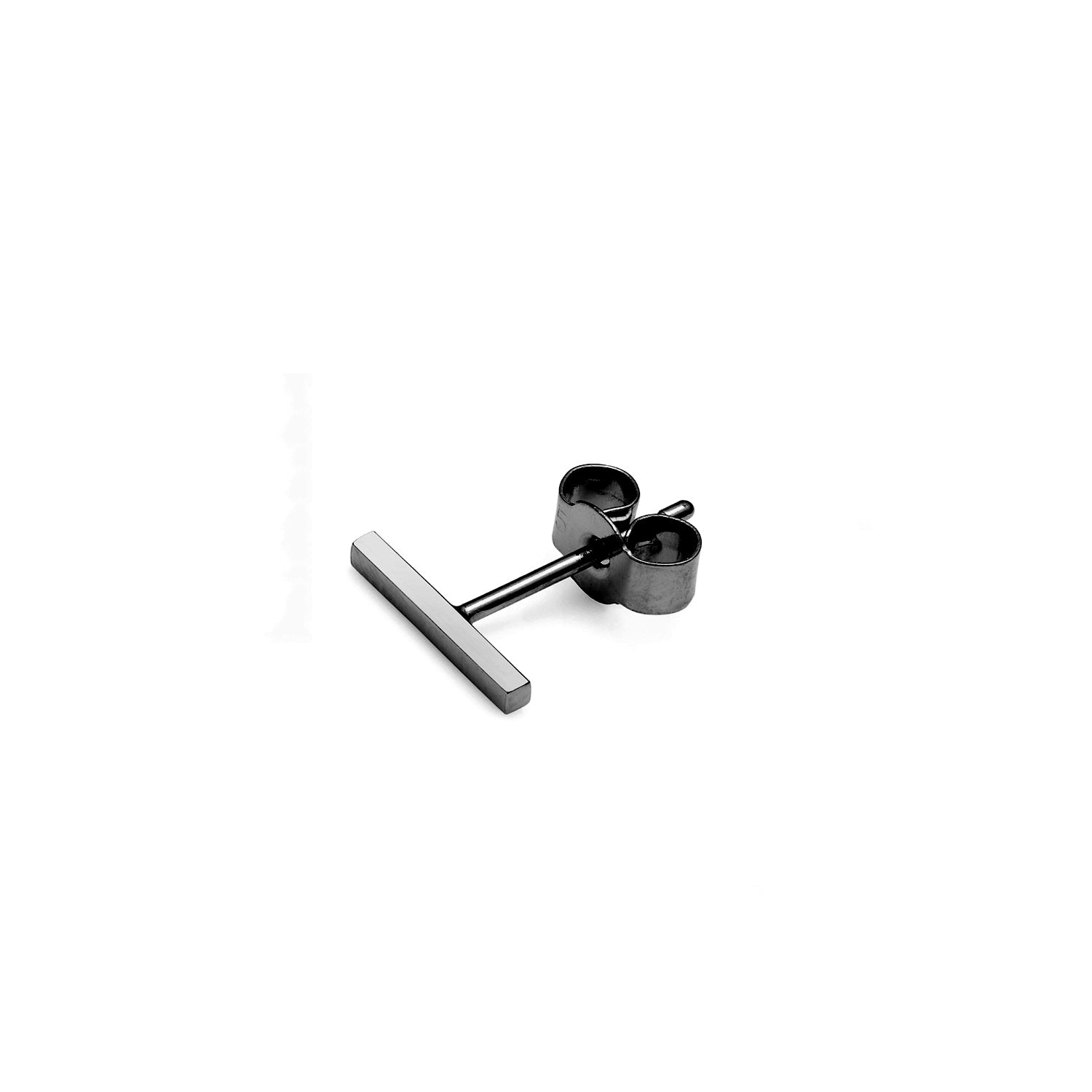 Single Bar Stud Earring - Black