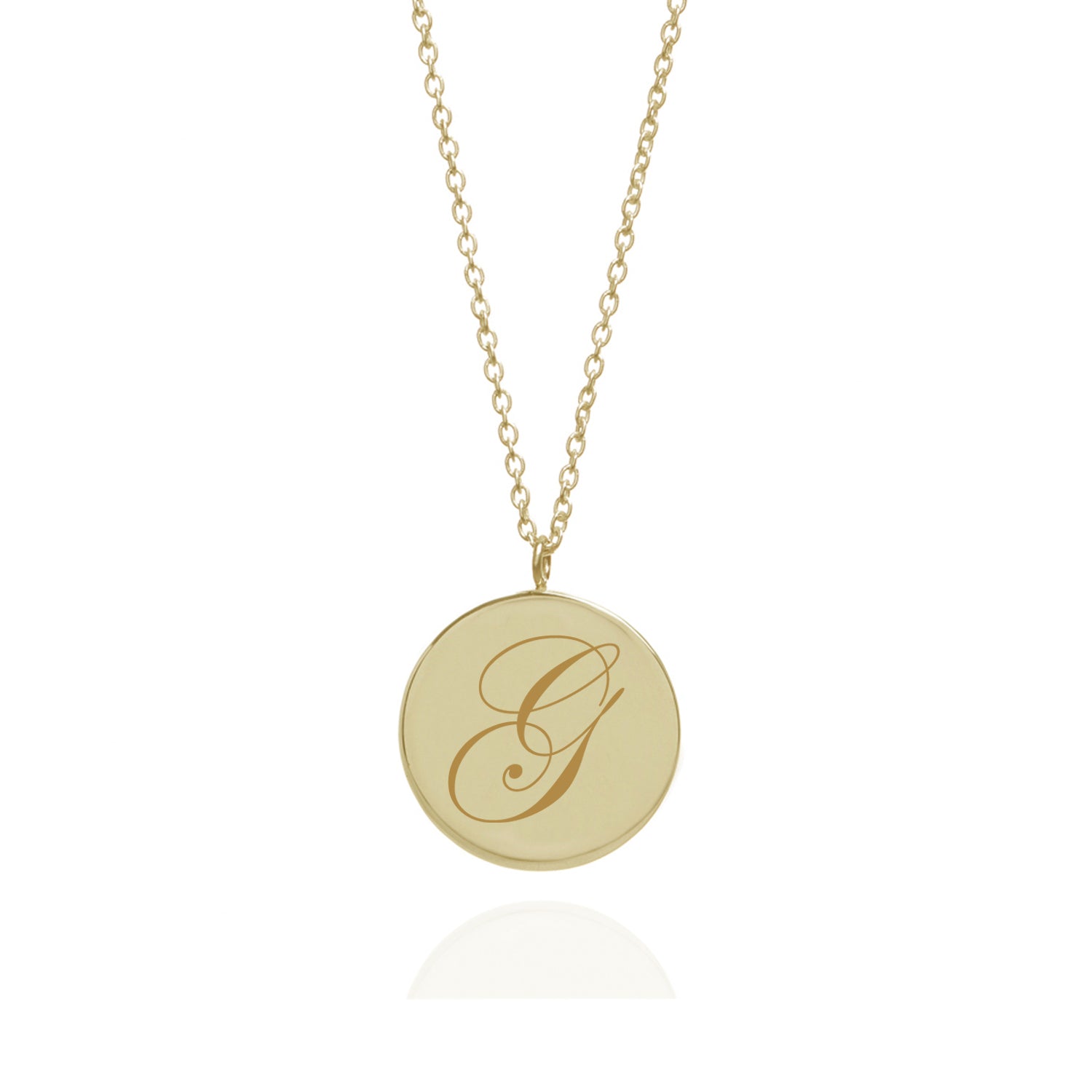 Initial G Edwardian Pendant - 9k Yellow Gold