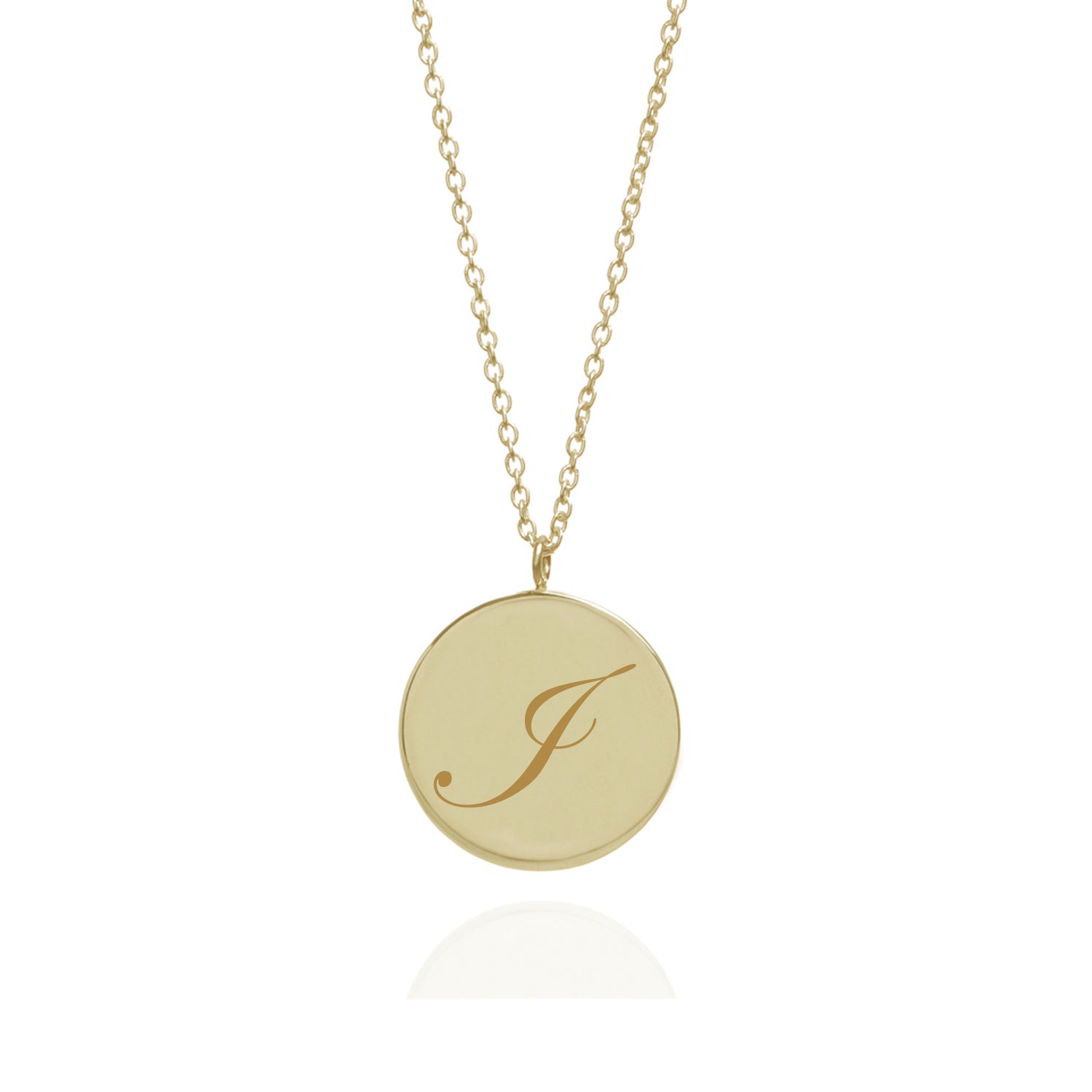 Initial I Edwardian Pendant - 9k Yellow Gold