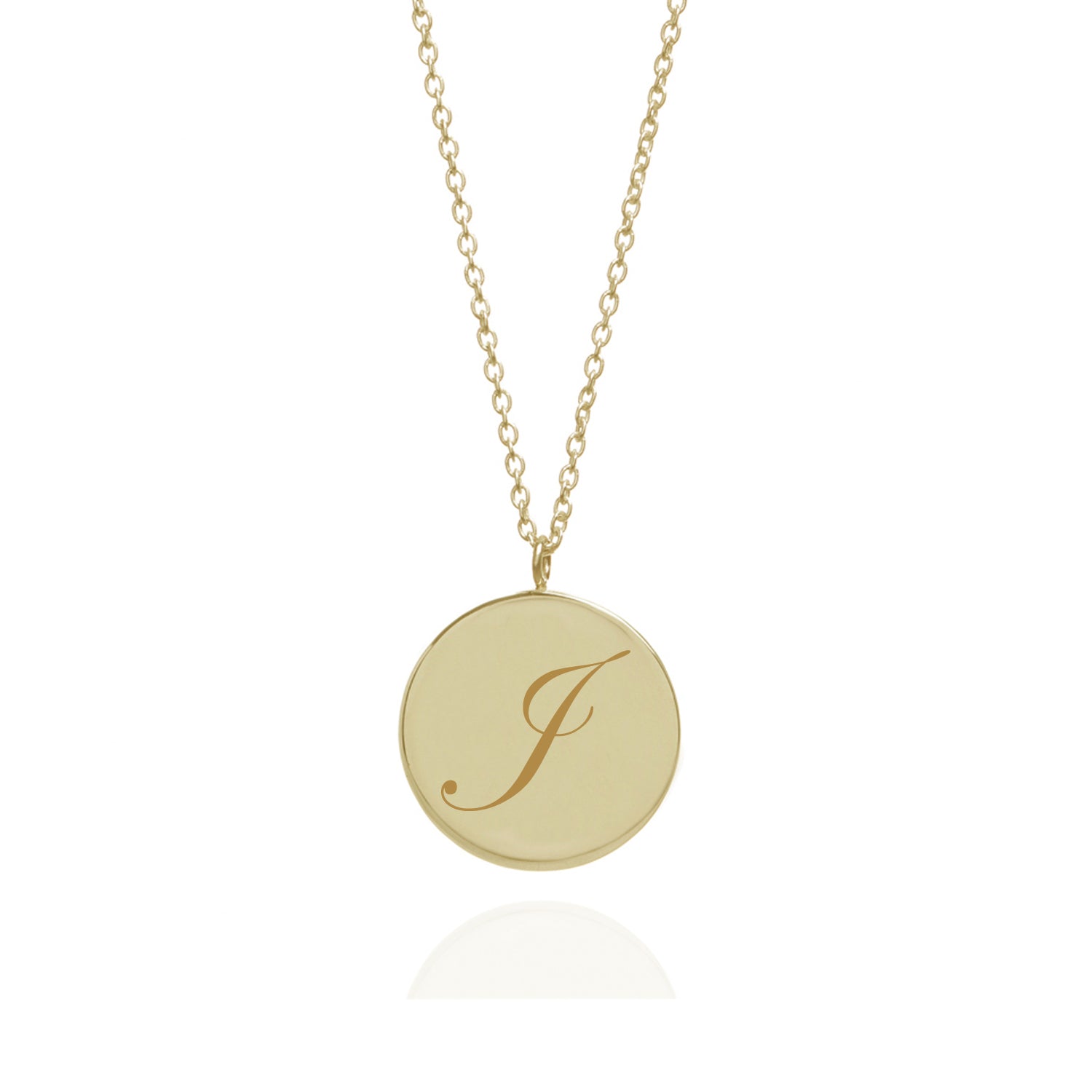 Initial J Edwardian Pendant - 9k Yellow Gold