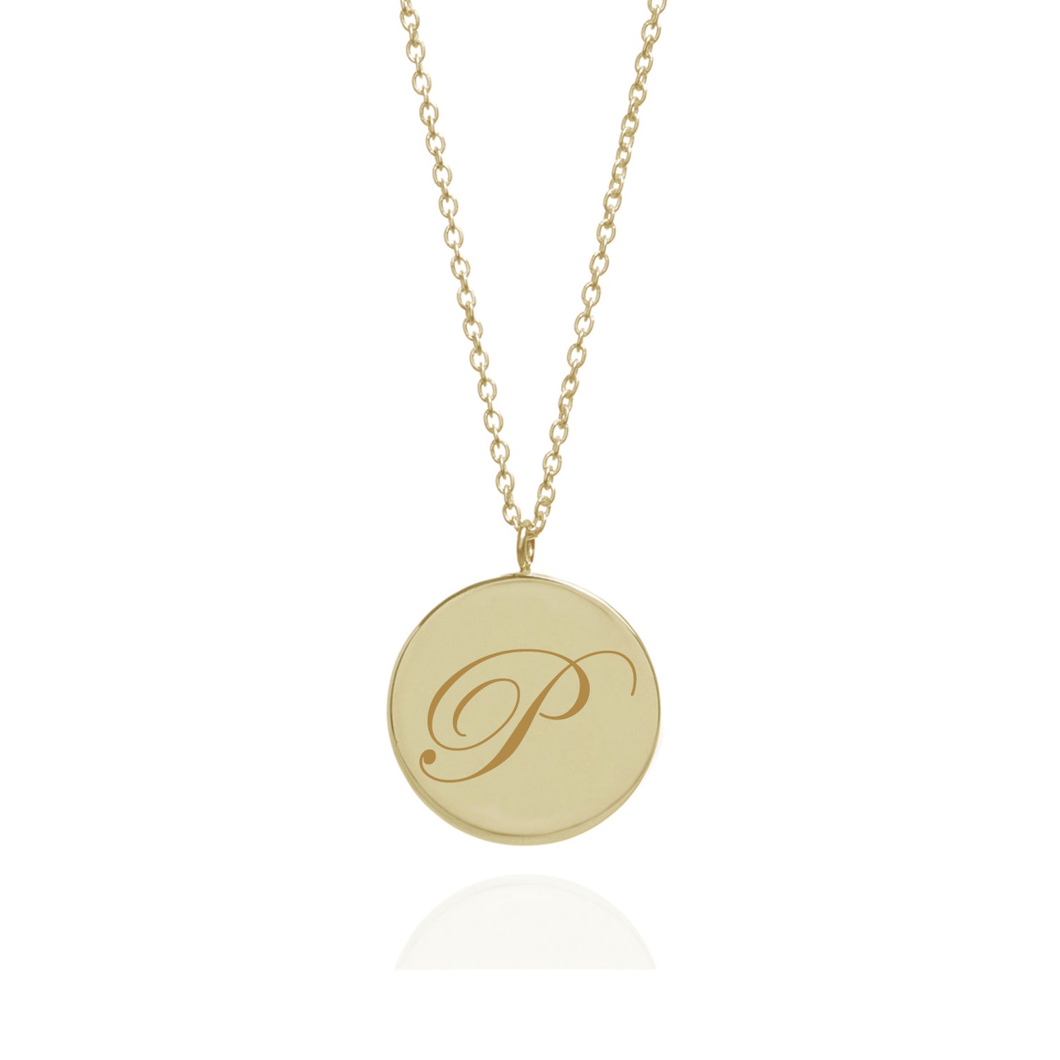 Initial P Edwardian Pendant - 9k Yellow Gold