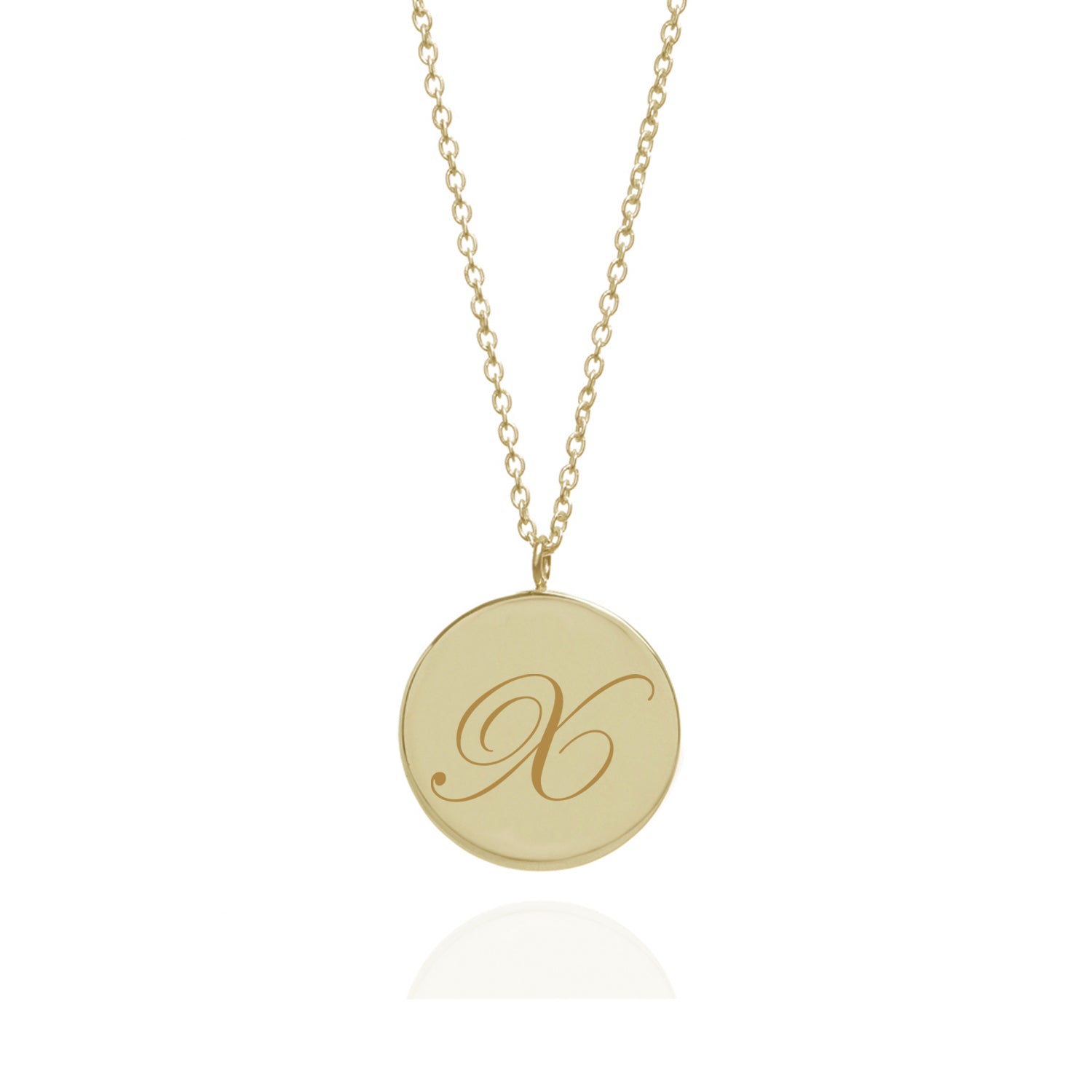Initial X Edwardian Pendant - 9k Yellow Gold