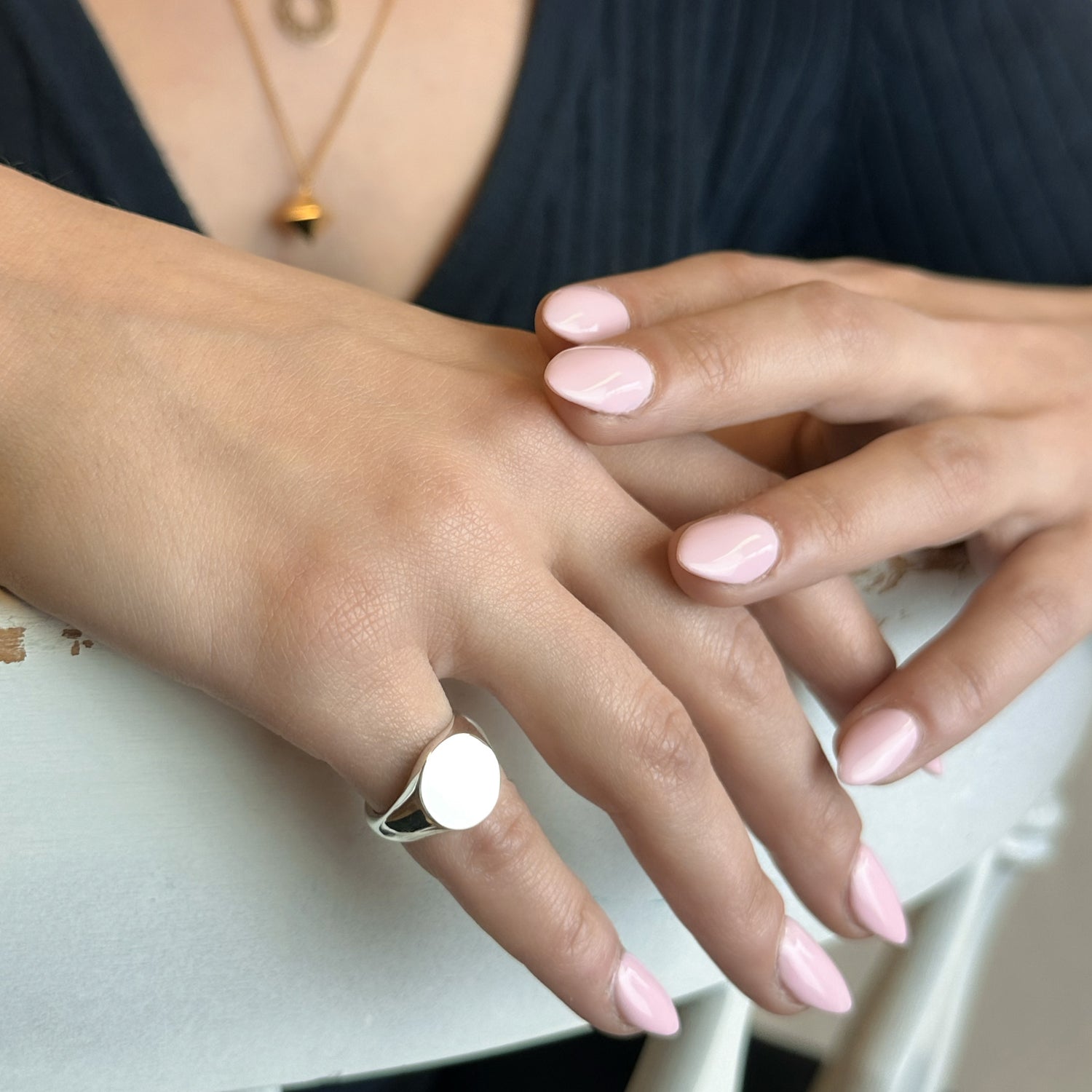 Round Signet Ring - Silver