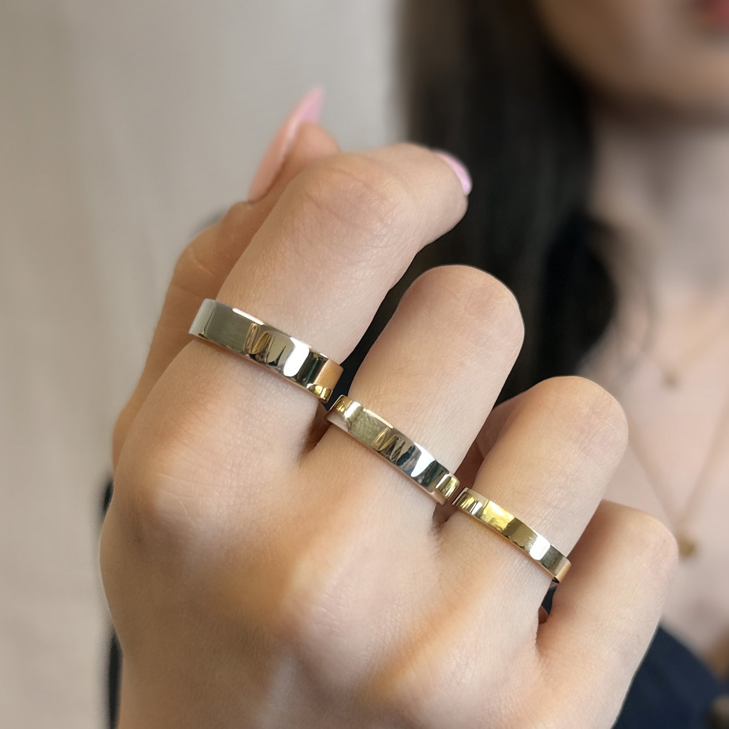 Duality Two-tone 5mm Flat Comfort Fit Band - 9k Rose & White Gold