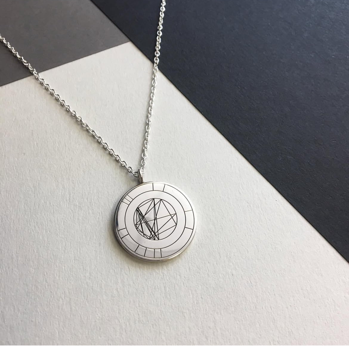 Astro Chart Pendant XL - Silver