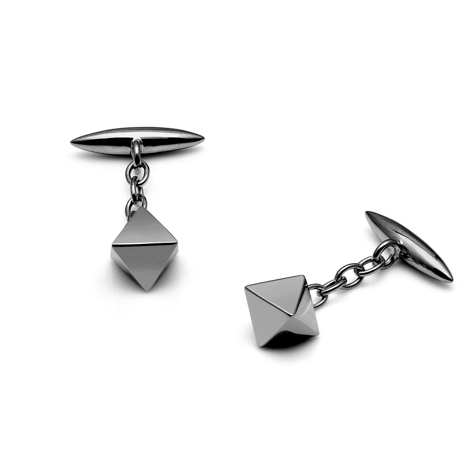 Octahedron Cufflinks - Black