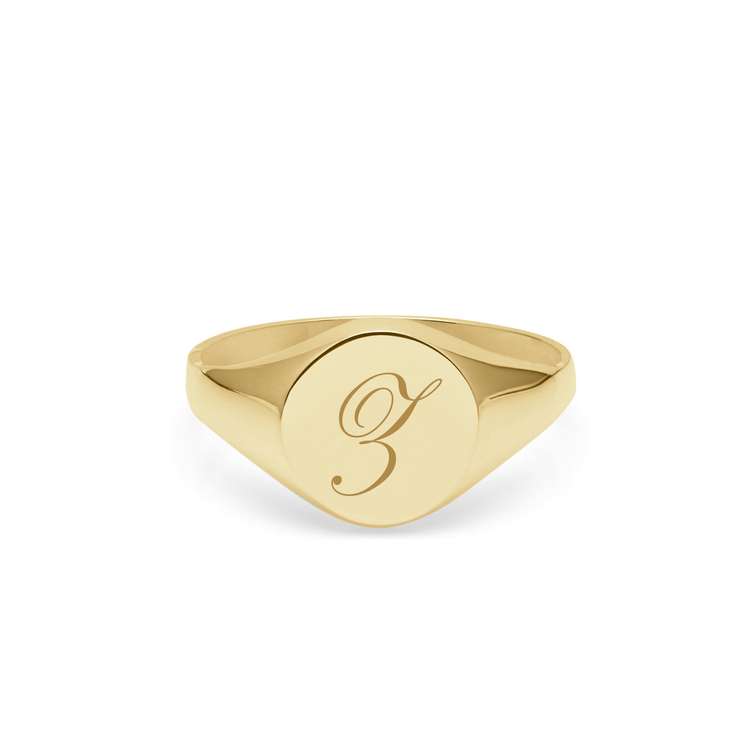 Initial Z Edwardian Round Signet Ring - 9k Yellow Gold