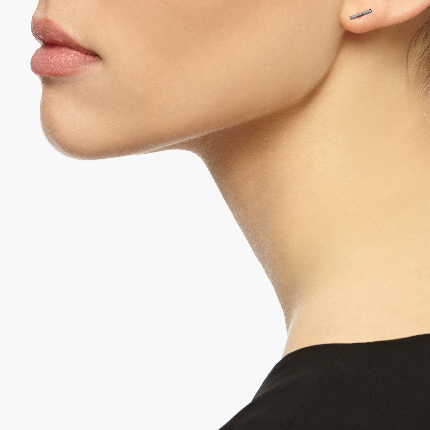 Single Bar Stud Earring - Black