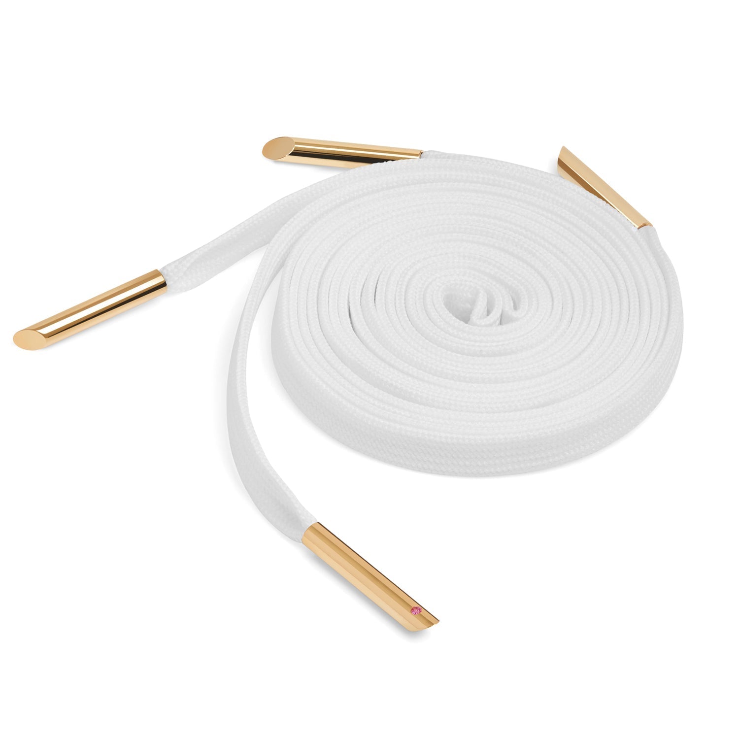 Classic Pink Sapphire Set 18k White Gold Aglets X Nylon Laces