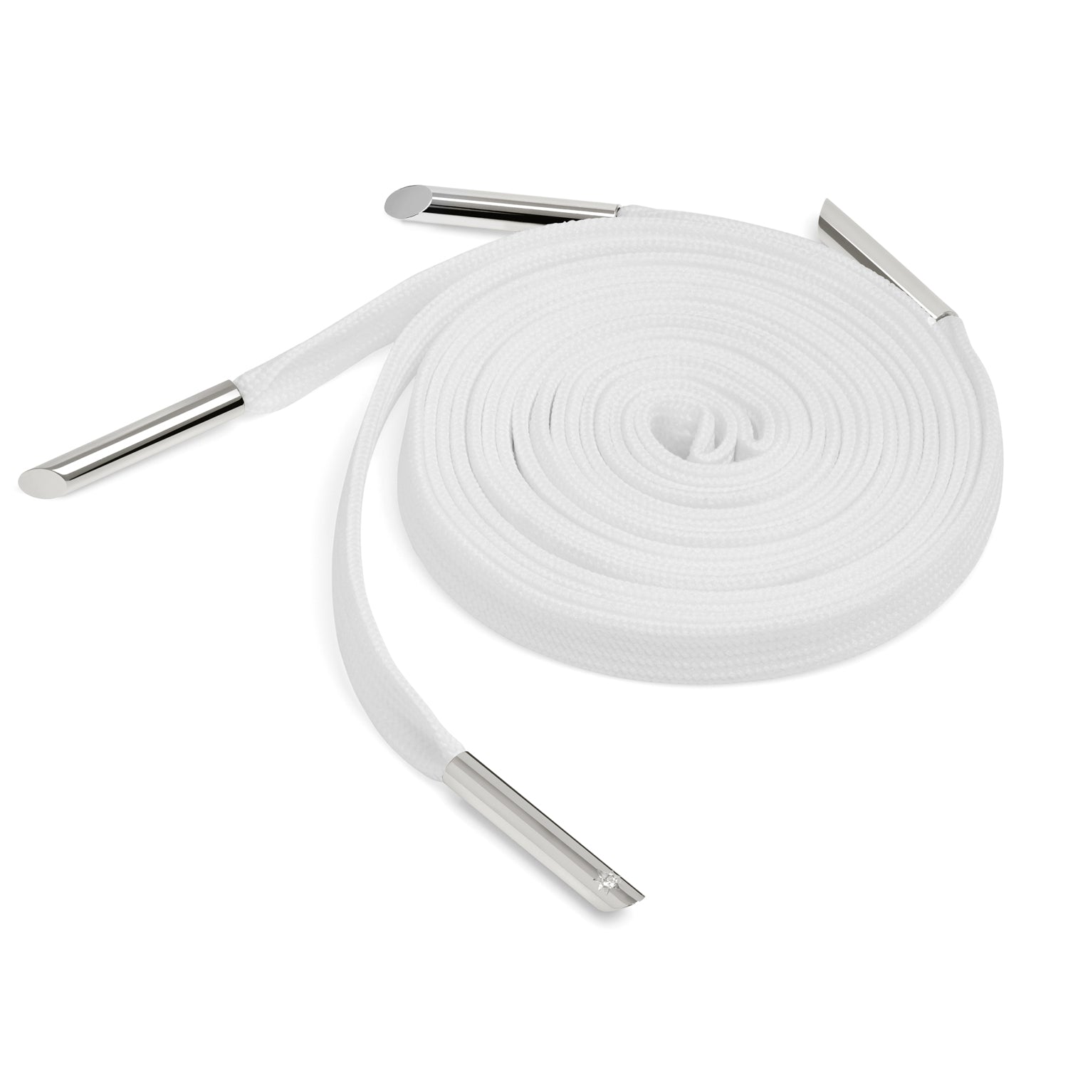 Star Set Diamond 18k White Gold Aglets X Nylon Laces