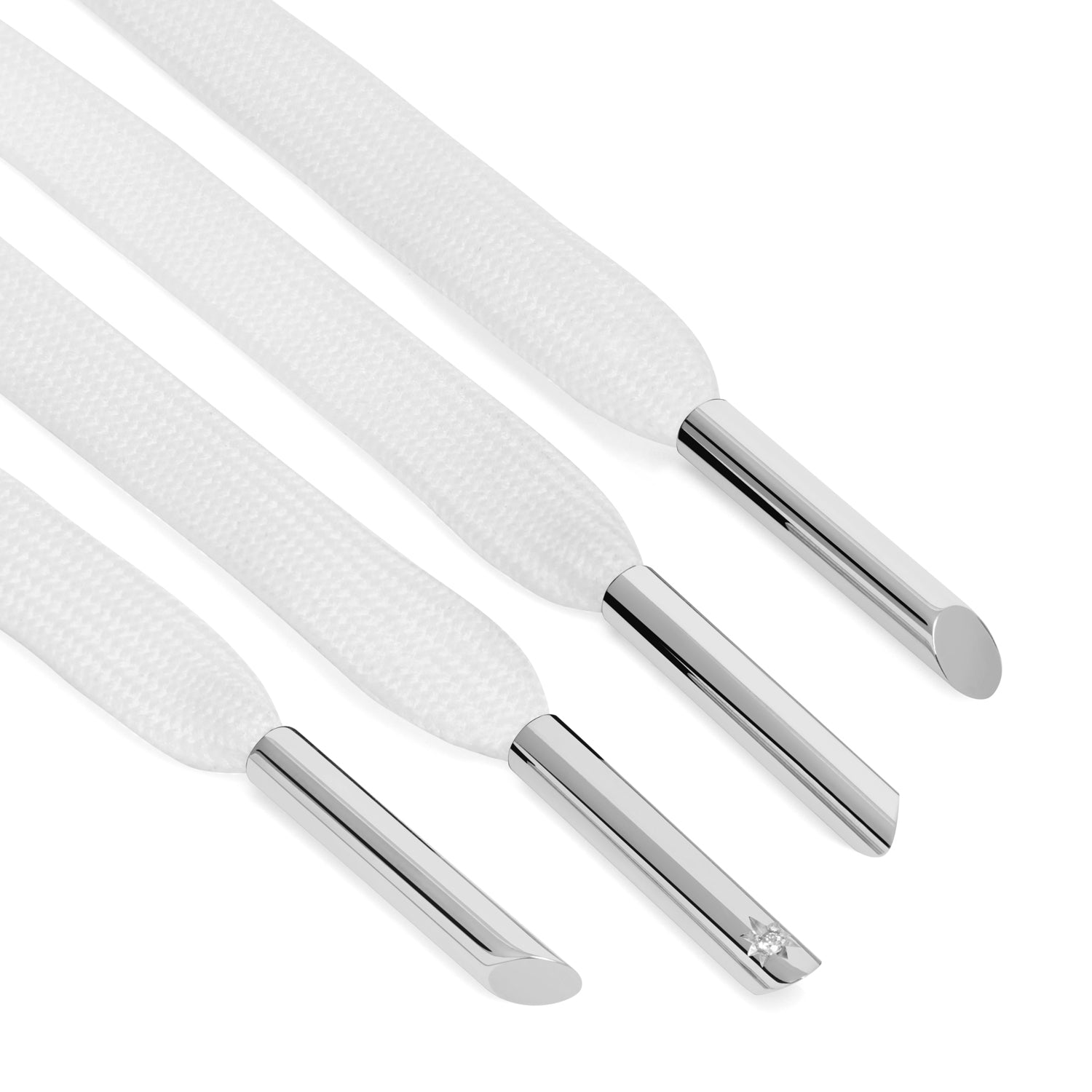 Star Diamond Set Sterling Silver Aglets X Nylon Laces