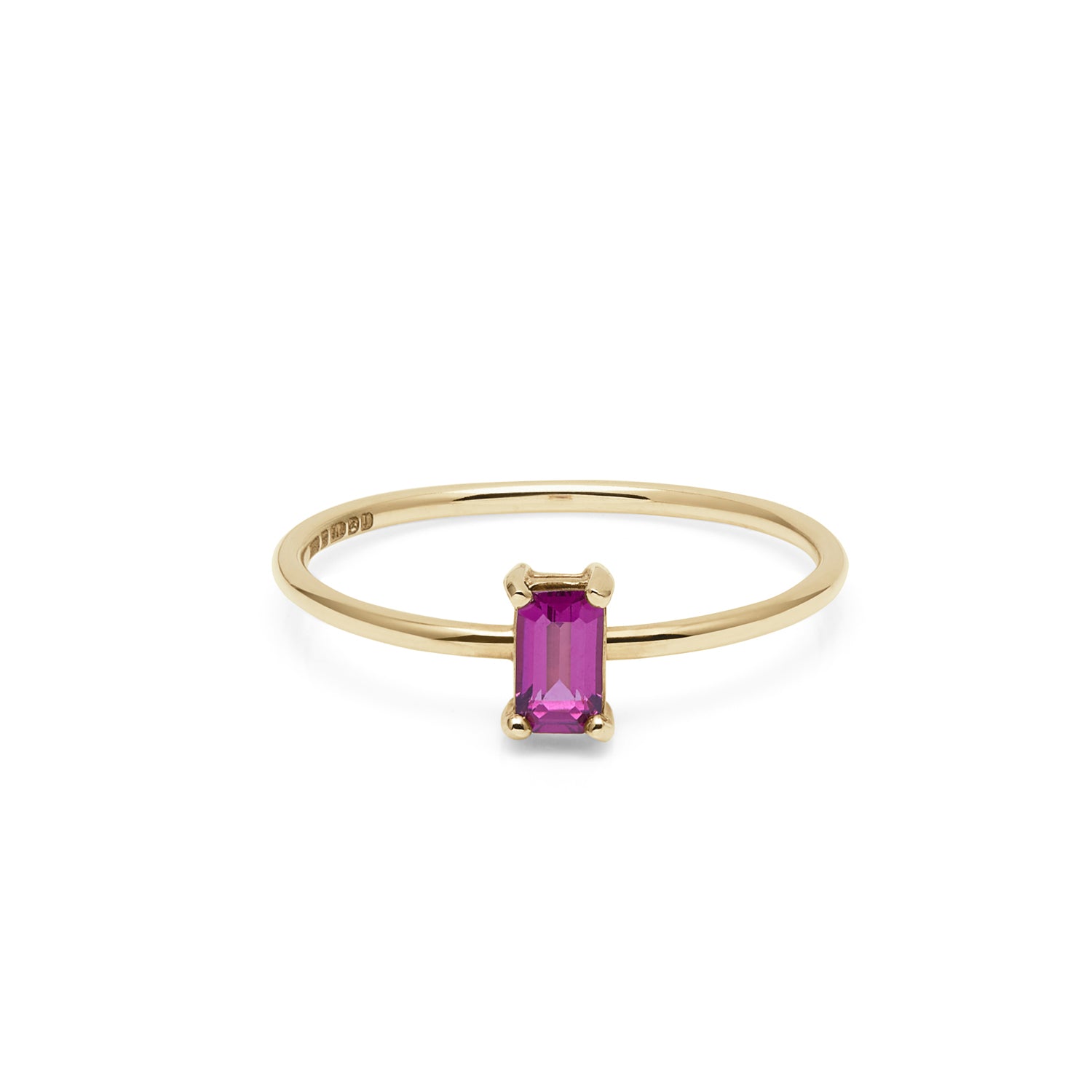 9k Yellow Gold & Garnet Rhodolite Solitaire Ring - Myia Bonner Jewellery