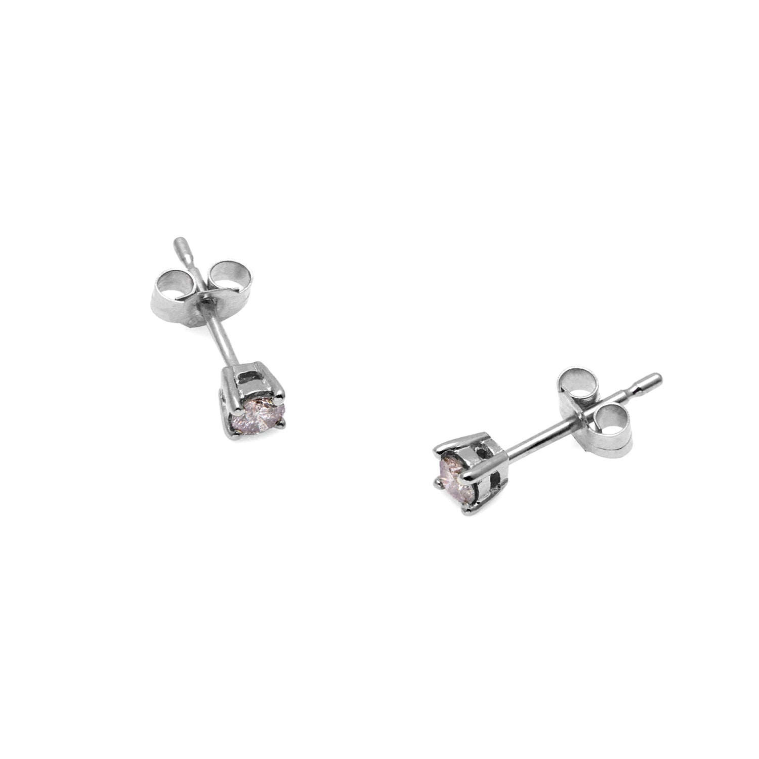 9k White Gold & Salt & Pepper Diamond Stud Earrings