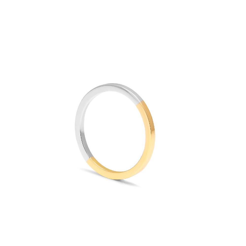 Two-tone Square Ring - 9k Yellow Gold & Silver - Myia Bonner Jewellery