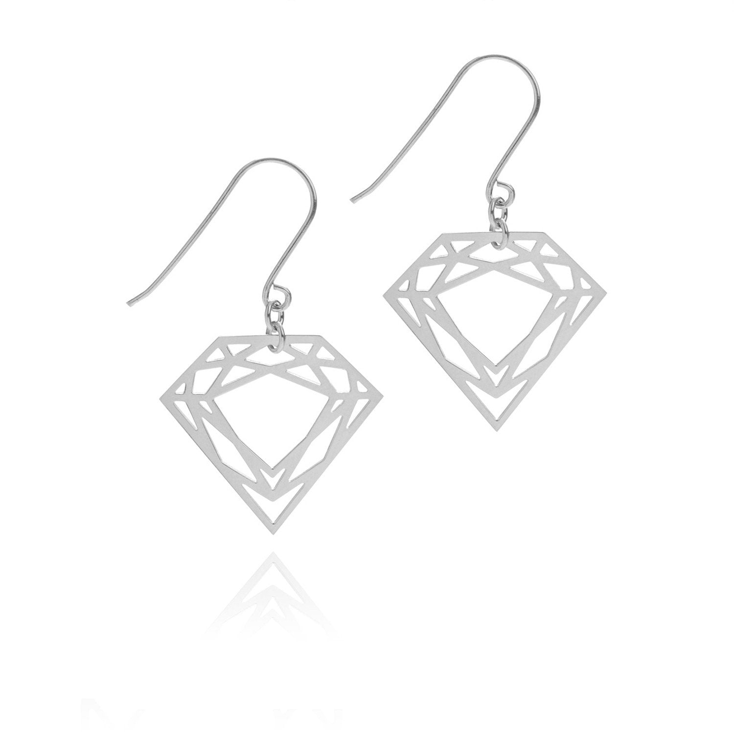 Classic Diamond Drop Earrings - Silver - Myia Bonner Jewellery