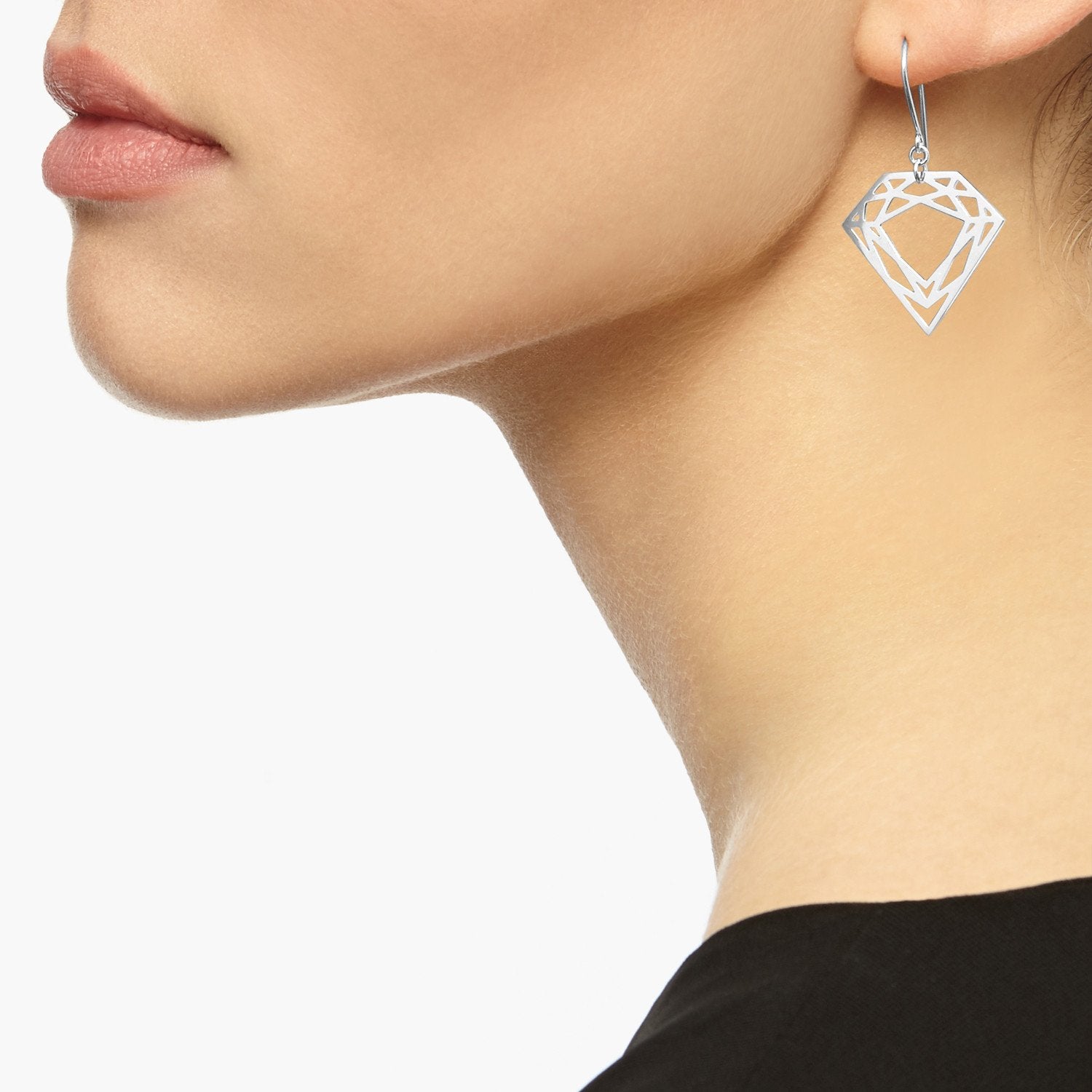 Classic Diamond Drop Earrings - Silver - Myia Bonner Jewellery