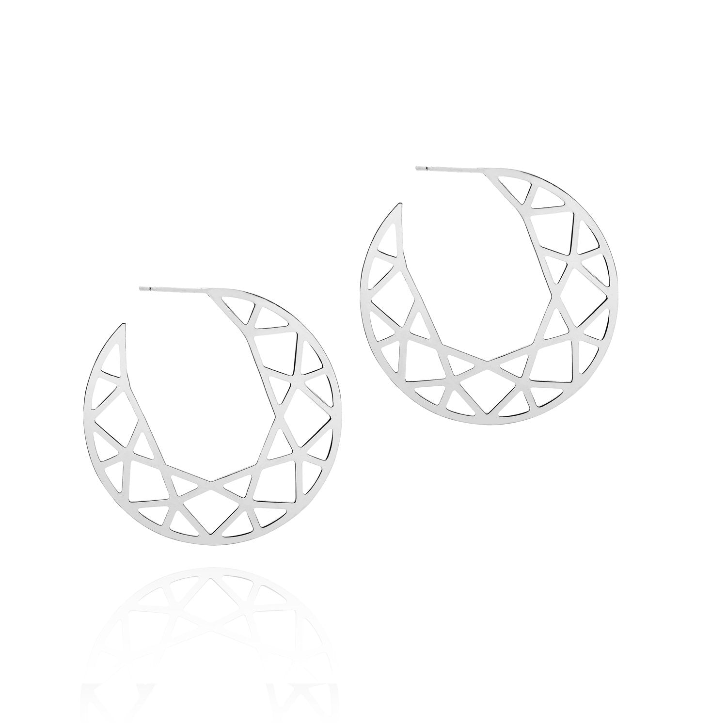 Brilliant Diamond Hoop Earrings - Silver - Myia Bonner Jewellery