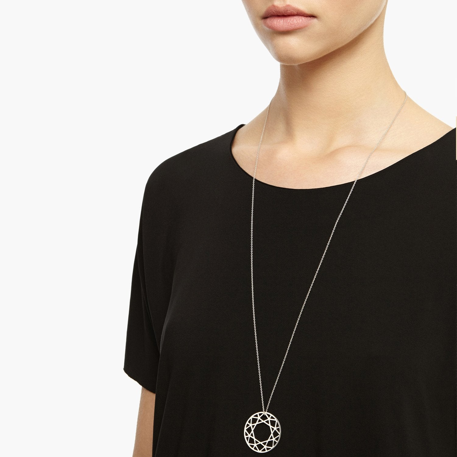 Large Brilliant Diamond Necklace - Silver - Myia Bonner Jewellery