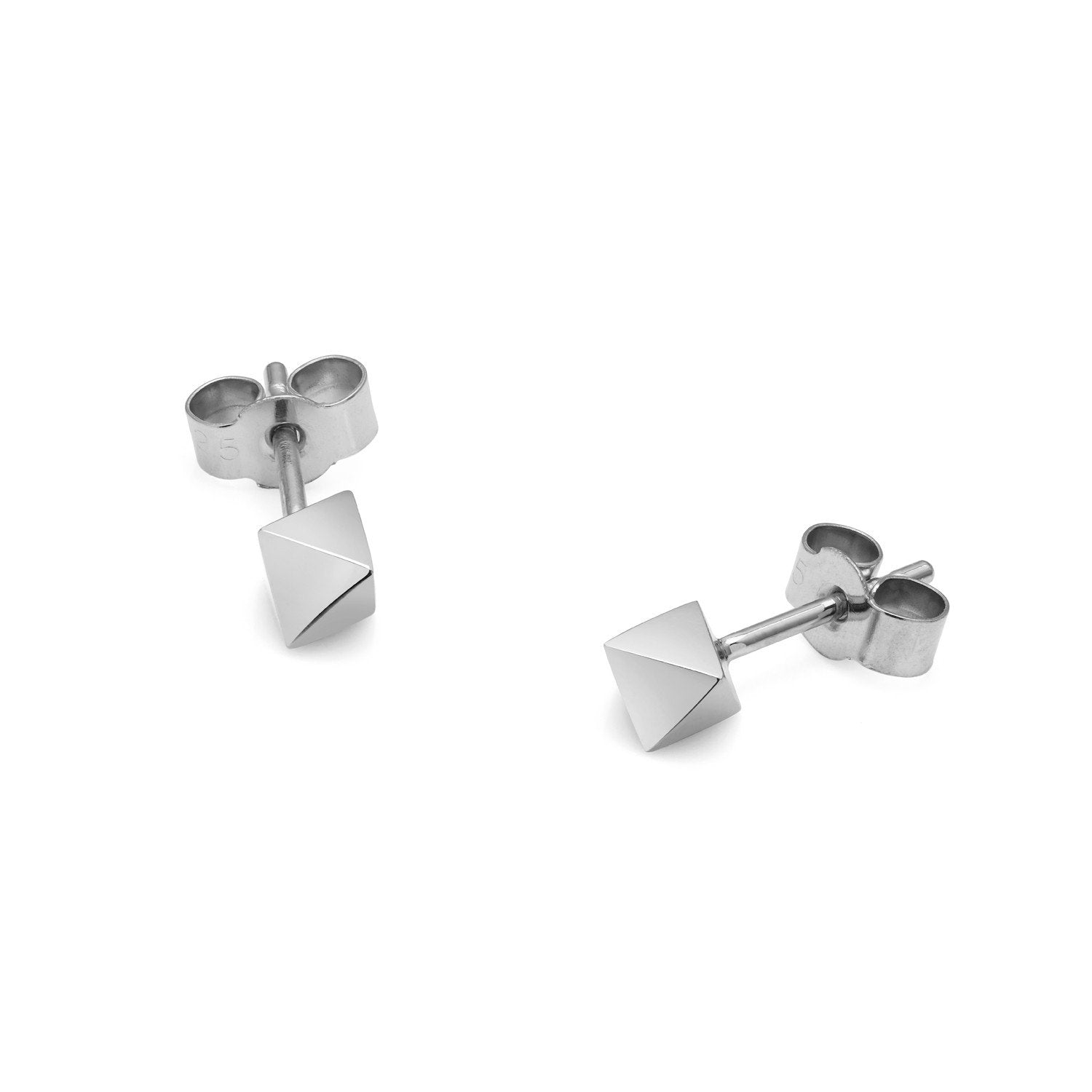 Octahedron Stud Earrings - Silver - Myia Bonner Jewellery