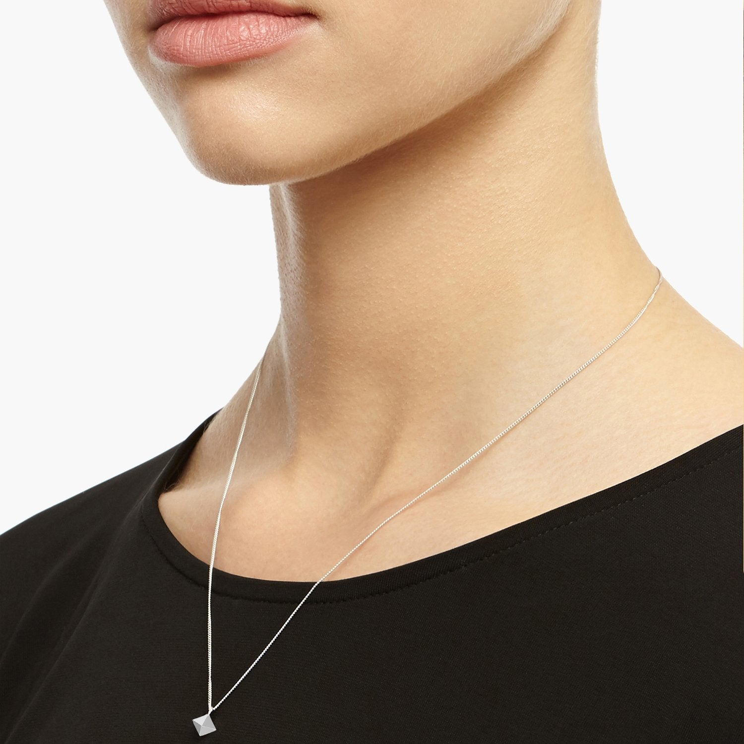 Mini Octahedron Necklace - Silver - Myia Bonner Jewellery