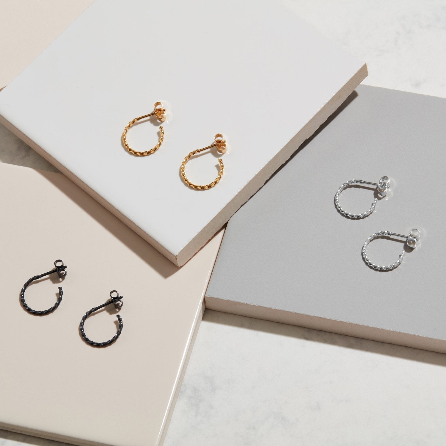 Mini Twist Hoop Earrings - Silver - Myia Bonner Jewellery