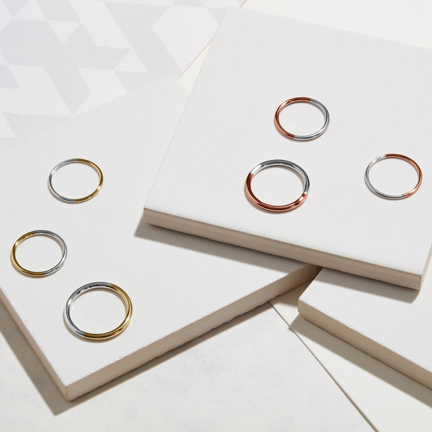 Two-tone Round Ring - 9k Yellow Gold & Silver - Myia Bonner Jewellery