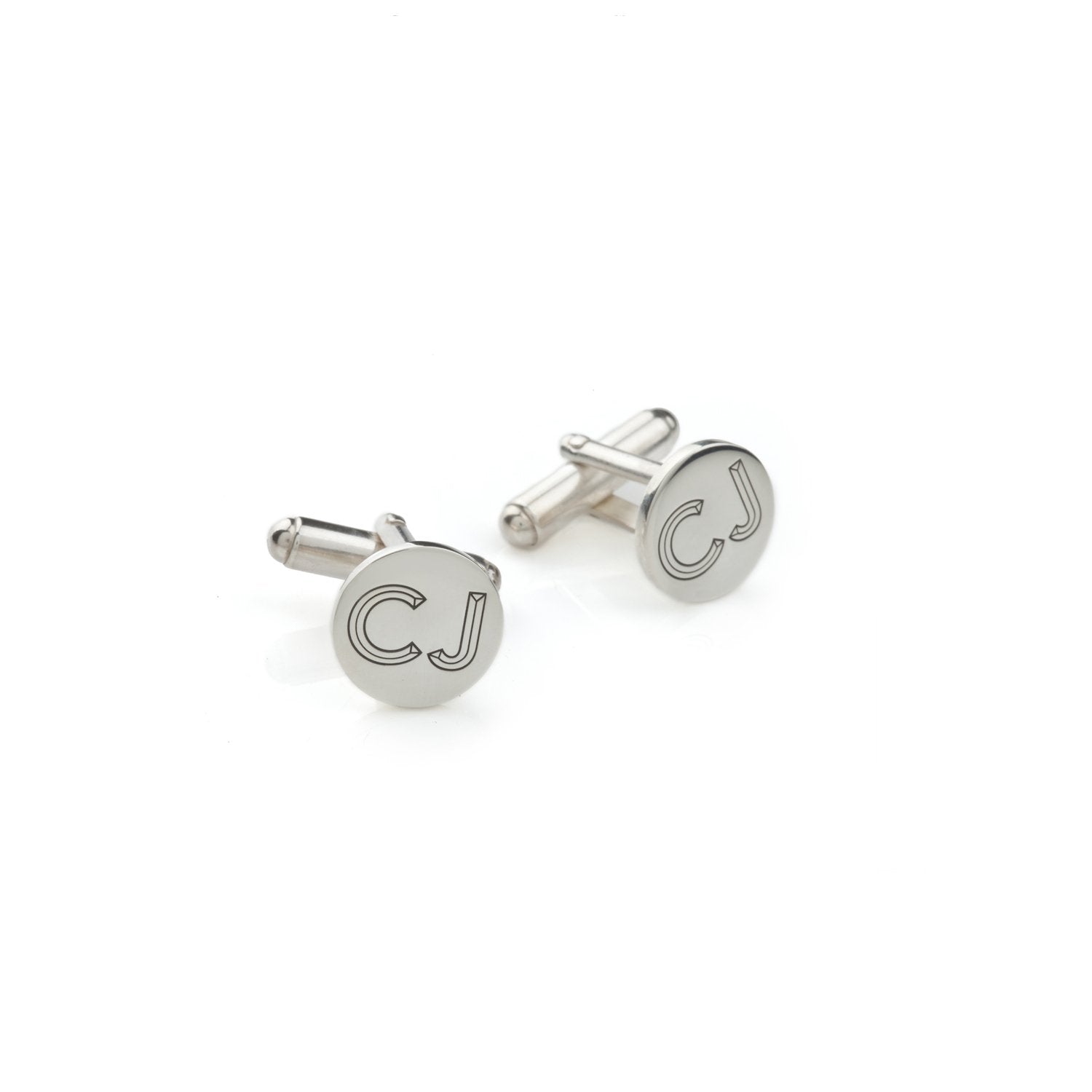 Personalised Facett Double Initial Cufflinks - Silver - Myia Bonner Jewellery