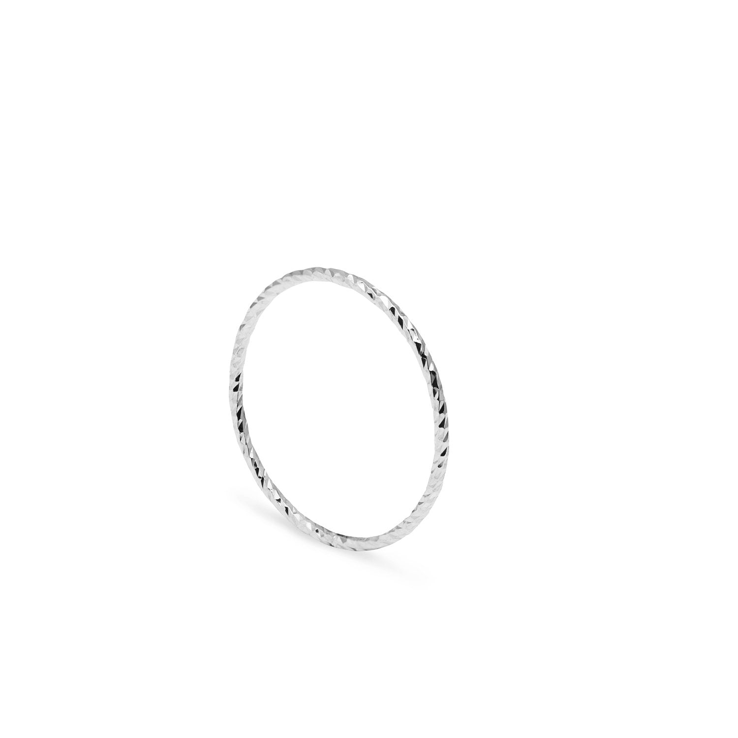 Ultra Skinny Diamond Stacking Ring - Silver - Myia Bonner Jewellery