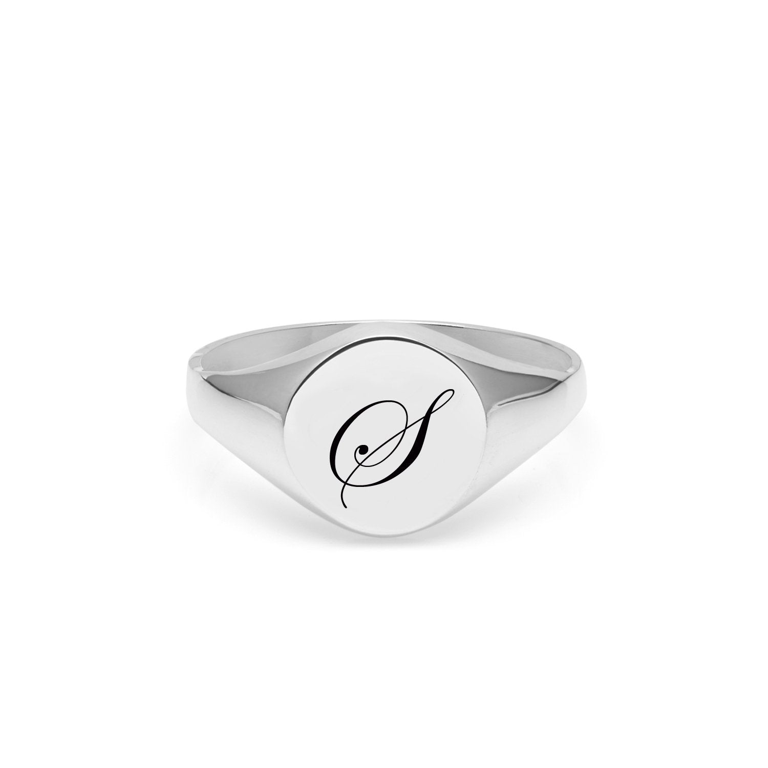 Initial S Edwardian Signet Ring - Silver - Myia Bonner Jewellery
