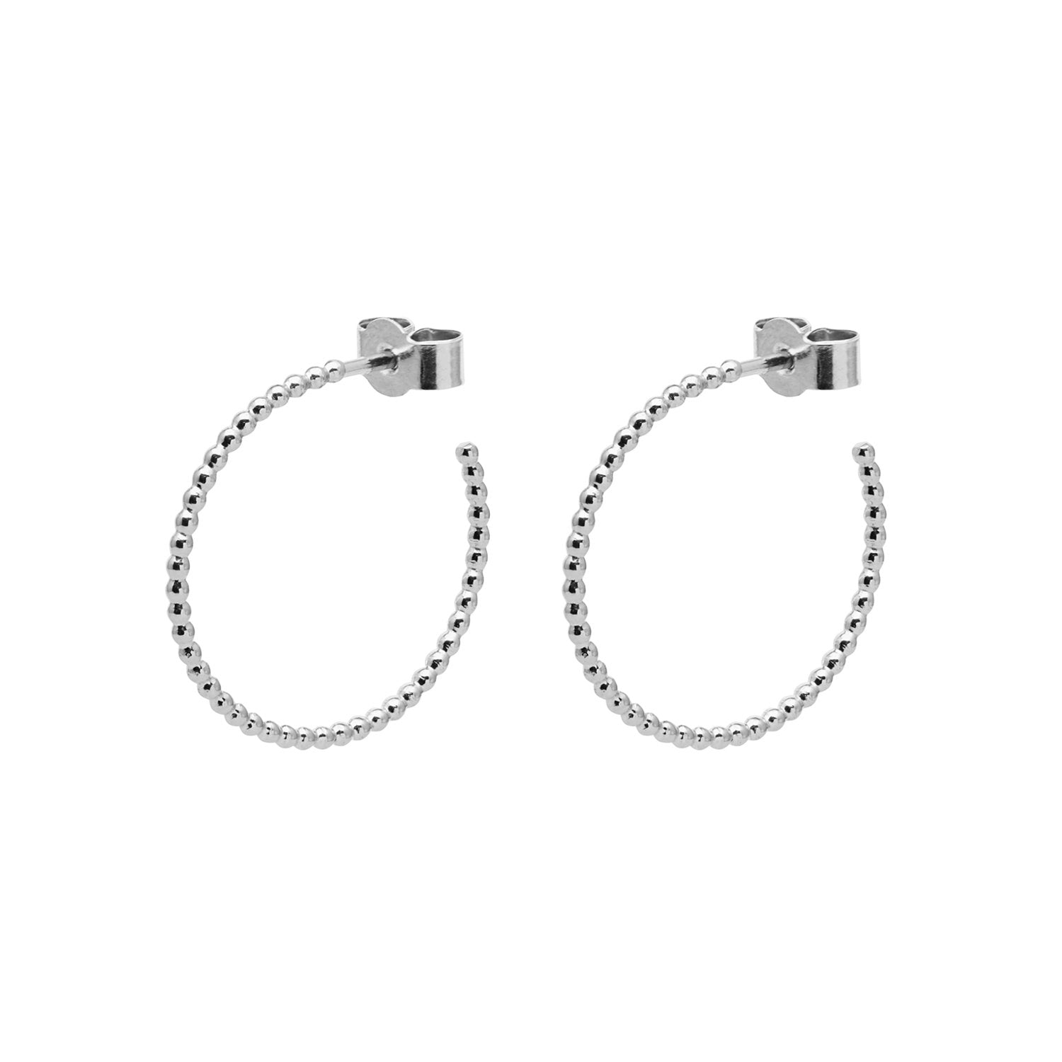 Medium Sphere Hoop Earrings - Silver - Myia Bonner Jewellery