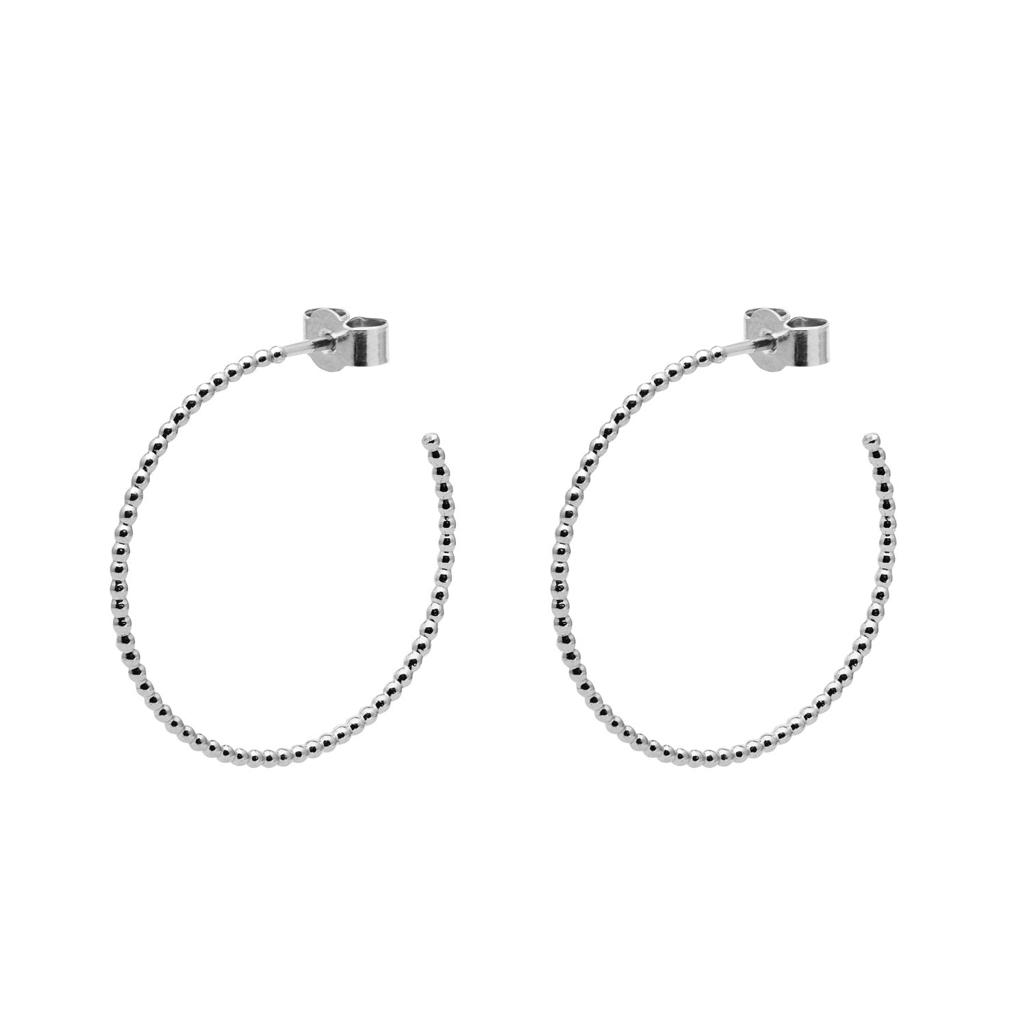 Large Sphere Hoop Earrings - Silver - Myia Bonner Jewellery