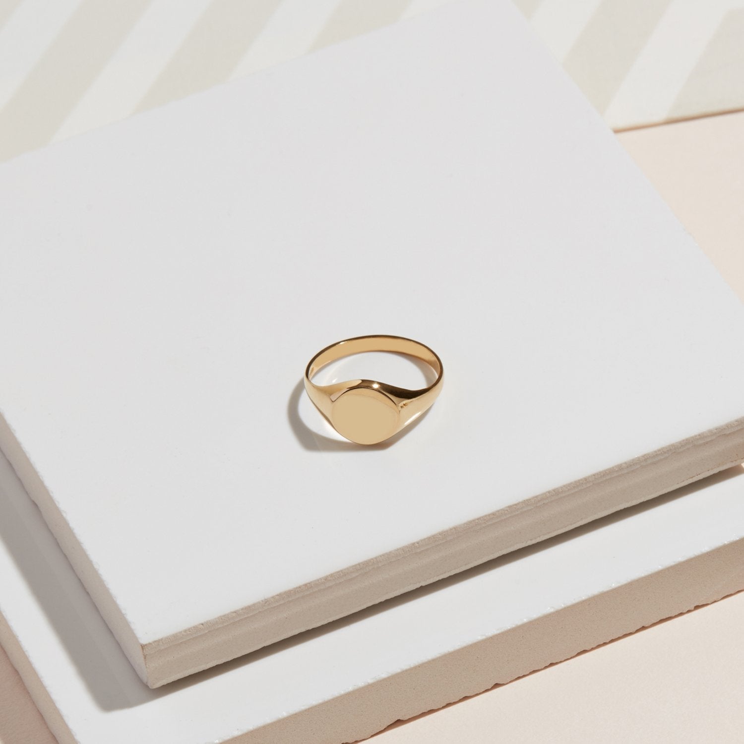 9k Yellow Gold Round Signet Ring - Myia Bonner Jewellery