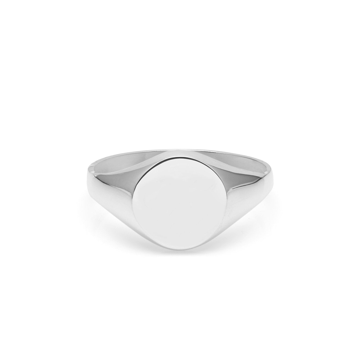 9k White Gold Round Signet Ring - Myia Bonner Jewellery