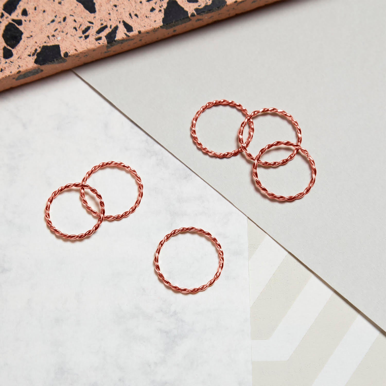 Twisted Stacking Ring - 18k Rose Gold