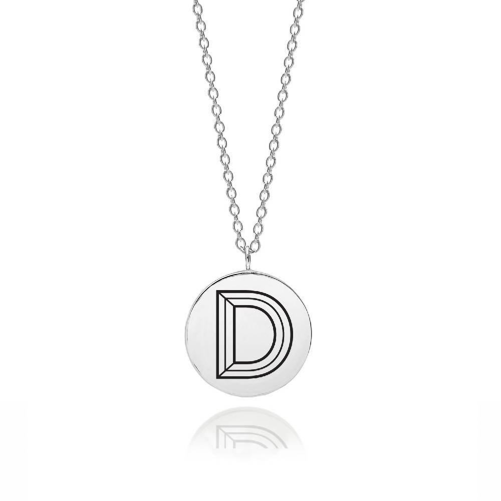 Facett Initial D Pendant - Silver - Myia Bonner Jewellery