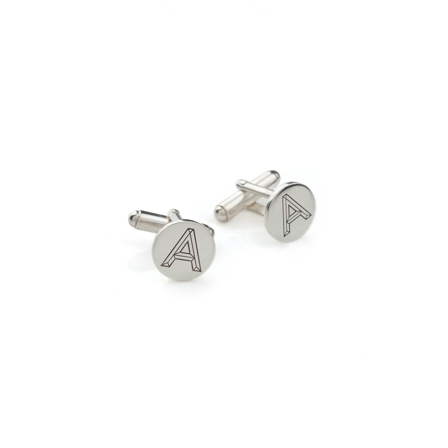 Personalised Facett Initial Cufflinks - Silver - Myia Bonner Jewellery